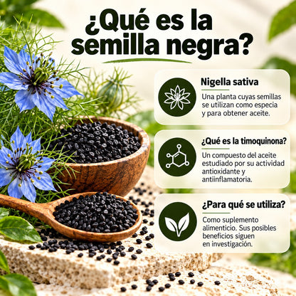 Black Seed Oil · Aceite de Comino Negro Etíope 60 Cápsulas