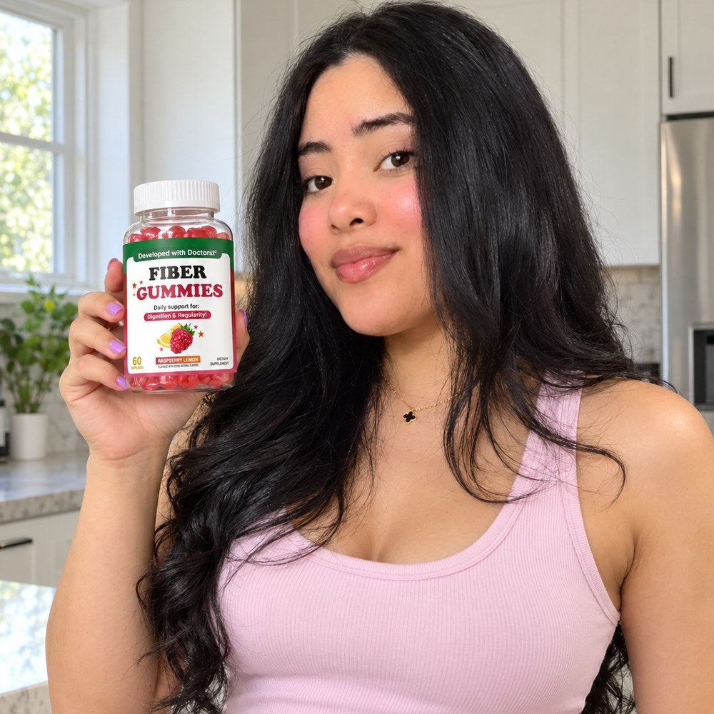 Fiber Gummies · Gomitas de Fibra Sabor Frambuesa-Limón