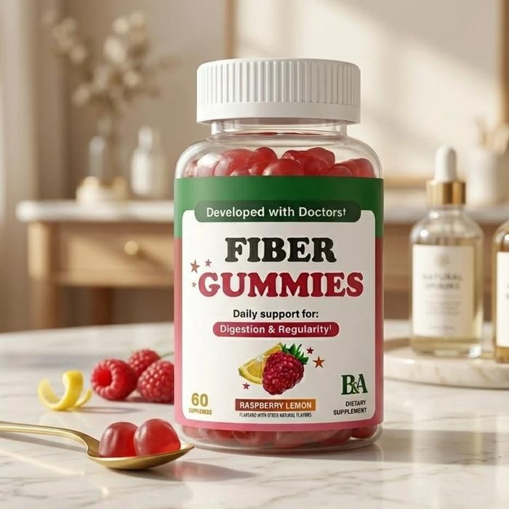 Fiber Gummies · Gomitas de Fibra Sabor Frambuesa-Limón