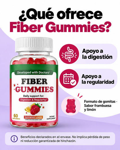 Fiber Gummies · Gomitas de Fibra Sabor Frambuesa-Limón